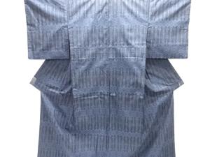 柱模様織出し本場泥大島紬着物（7マルキ）